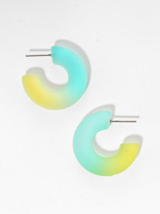 20mm Dual-Tone Resin Hoop Earrings