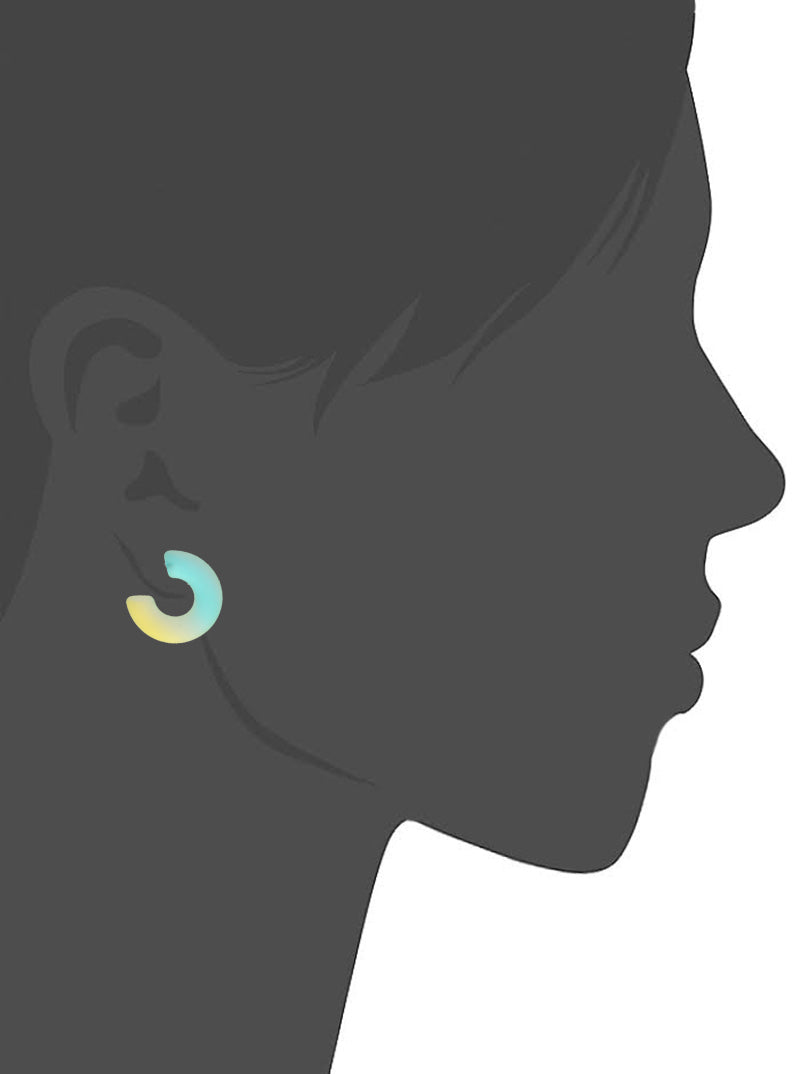 20mm Dual-Tone Resin Hoop Earrings