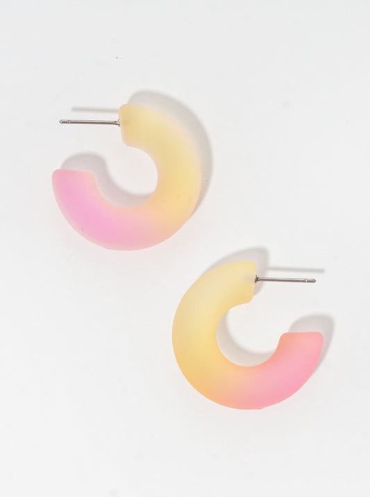 20mm Dual-Tone Resin Hoop Earrings