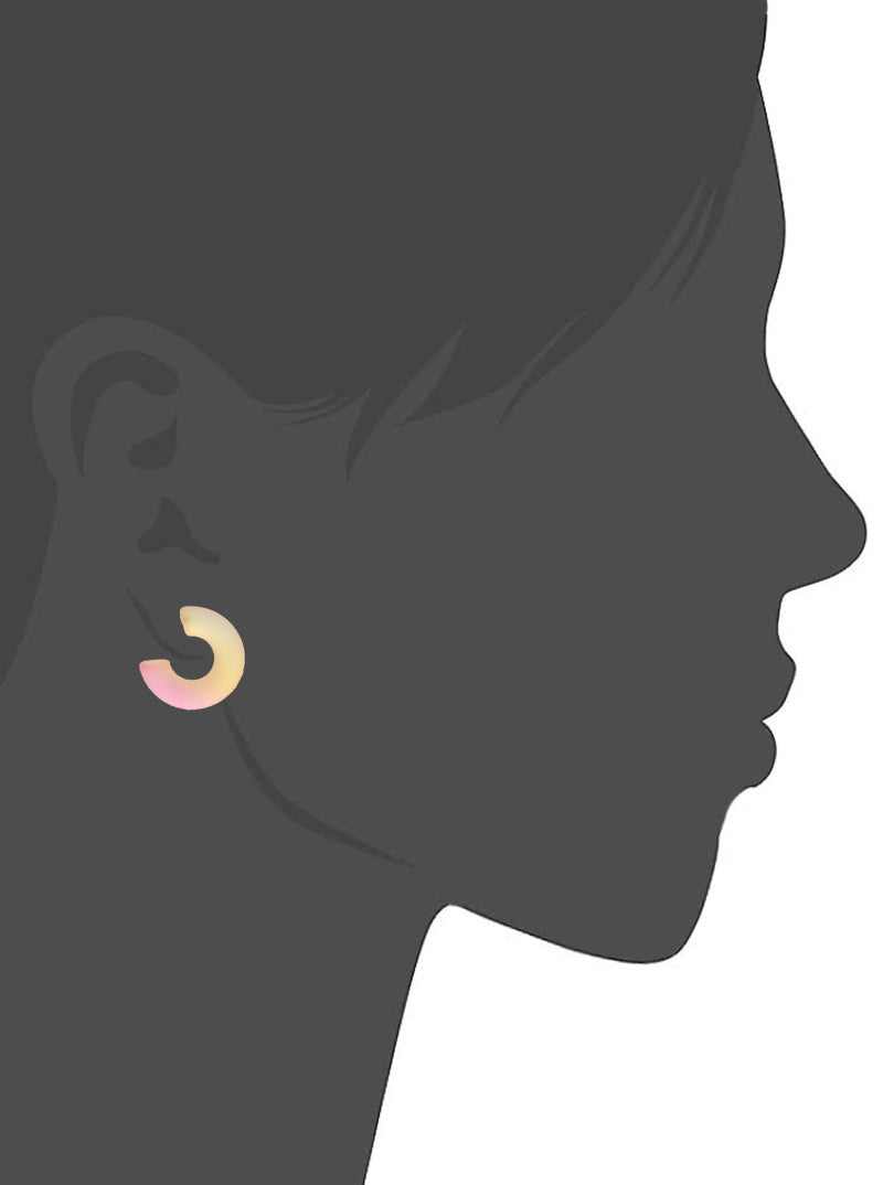 20mm Dual-Tone Resin Hoop Earrings