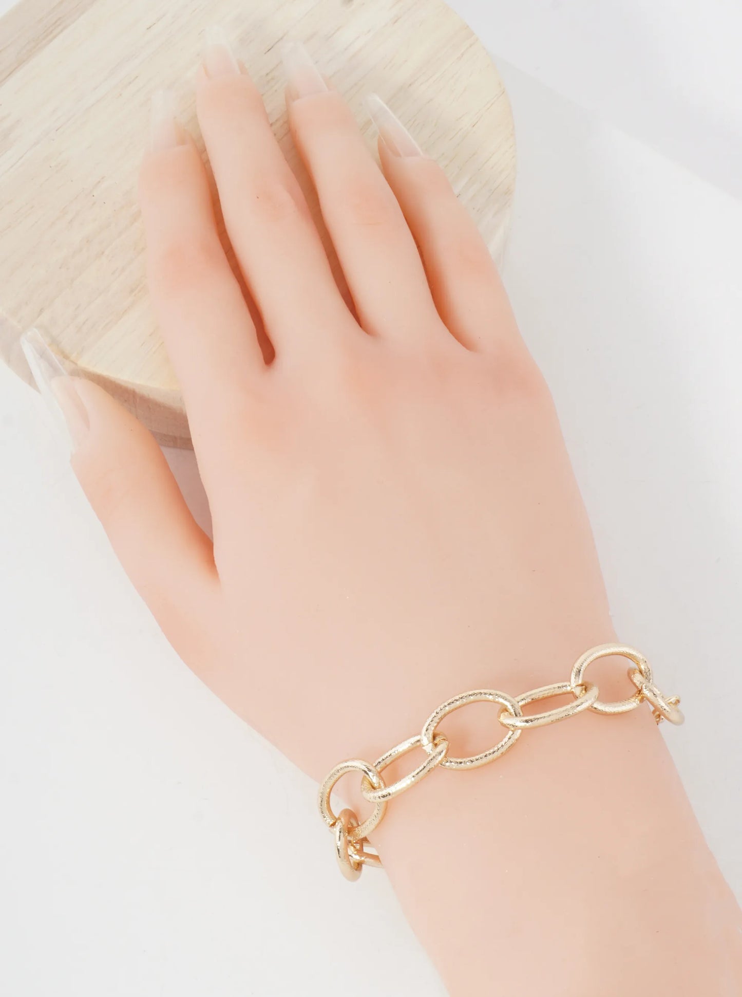 20mm Metal Textured Link Chain Bracelet