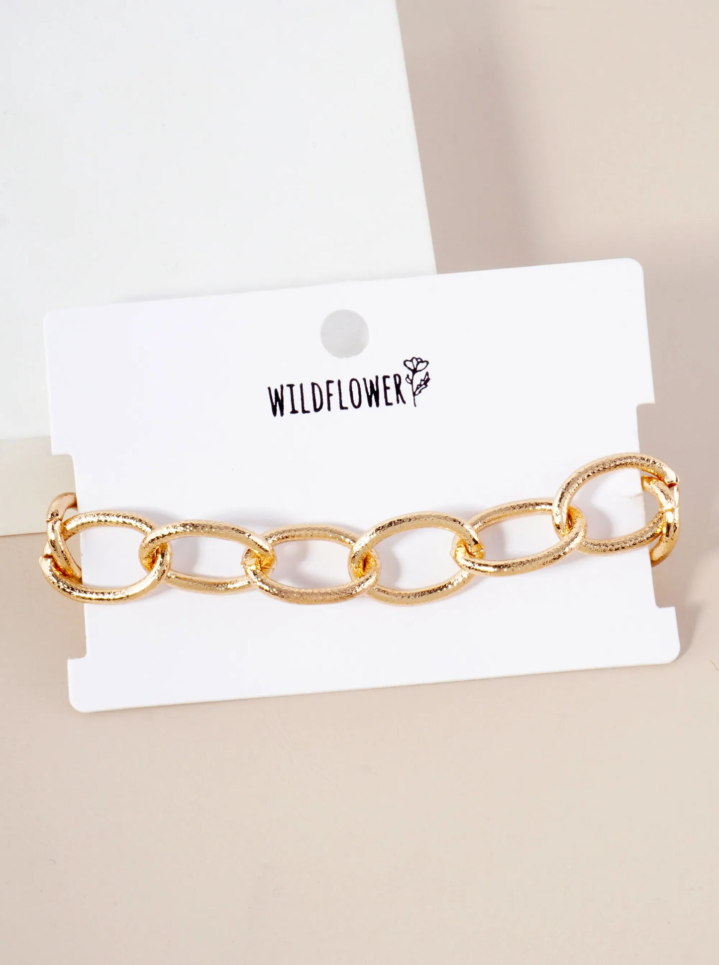 20mm Metal Textured Link Chain Bracelet