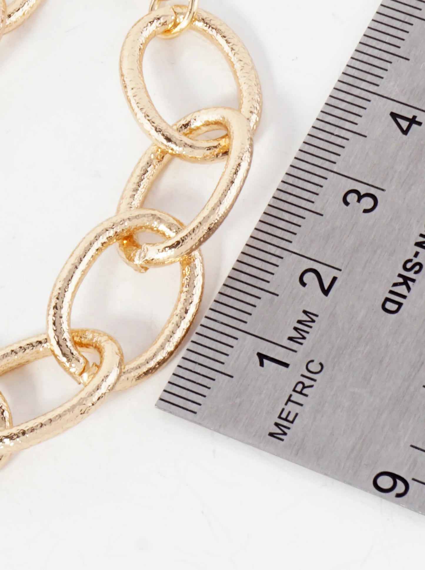 20mm Metal Textured Link Chain Bracelet