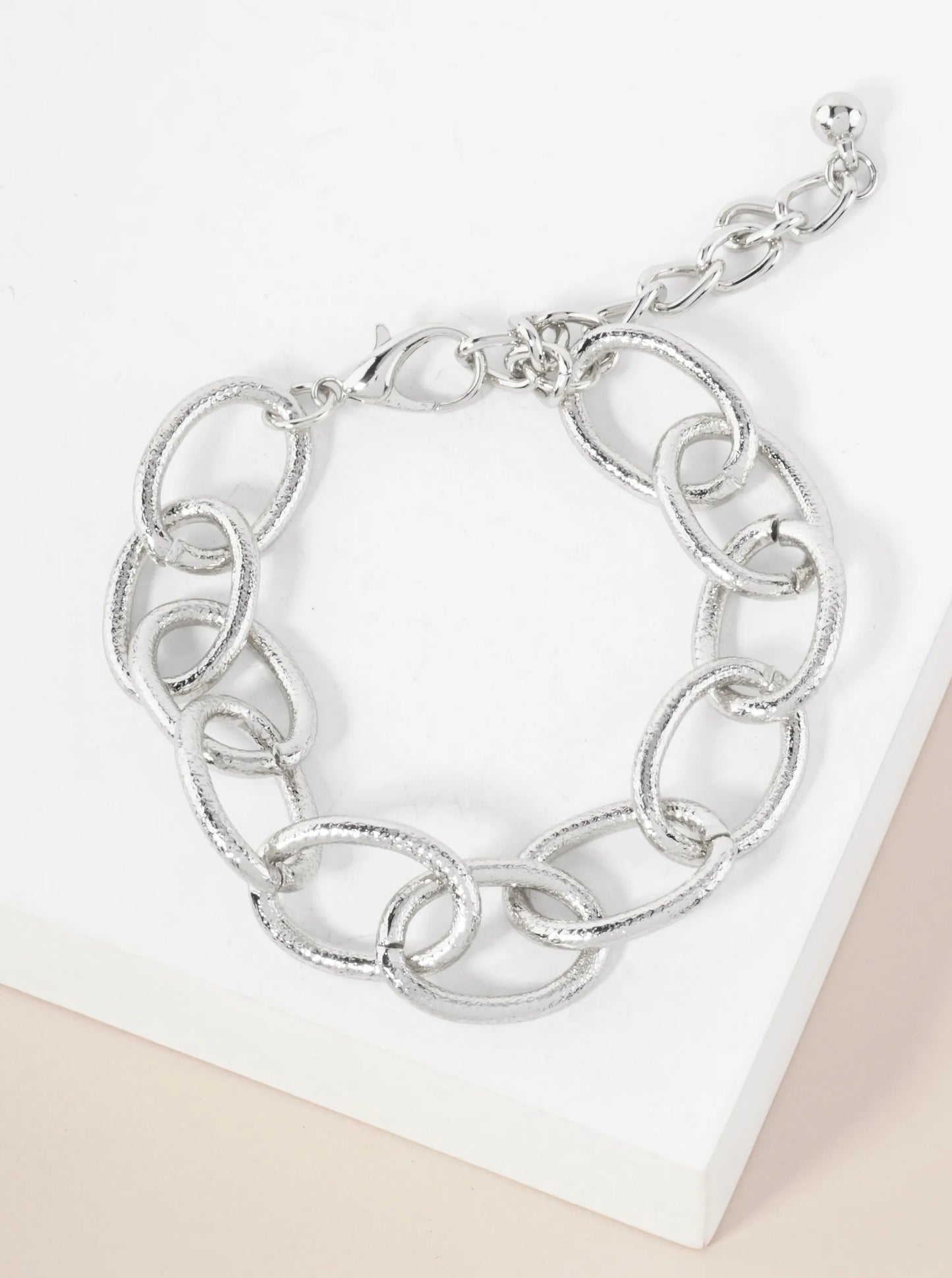 20mm Metal Textured Link Chain Bracelet