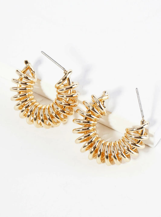 20mm Metal Wire Spiral Hoop Earrings
