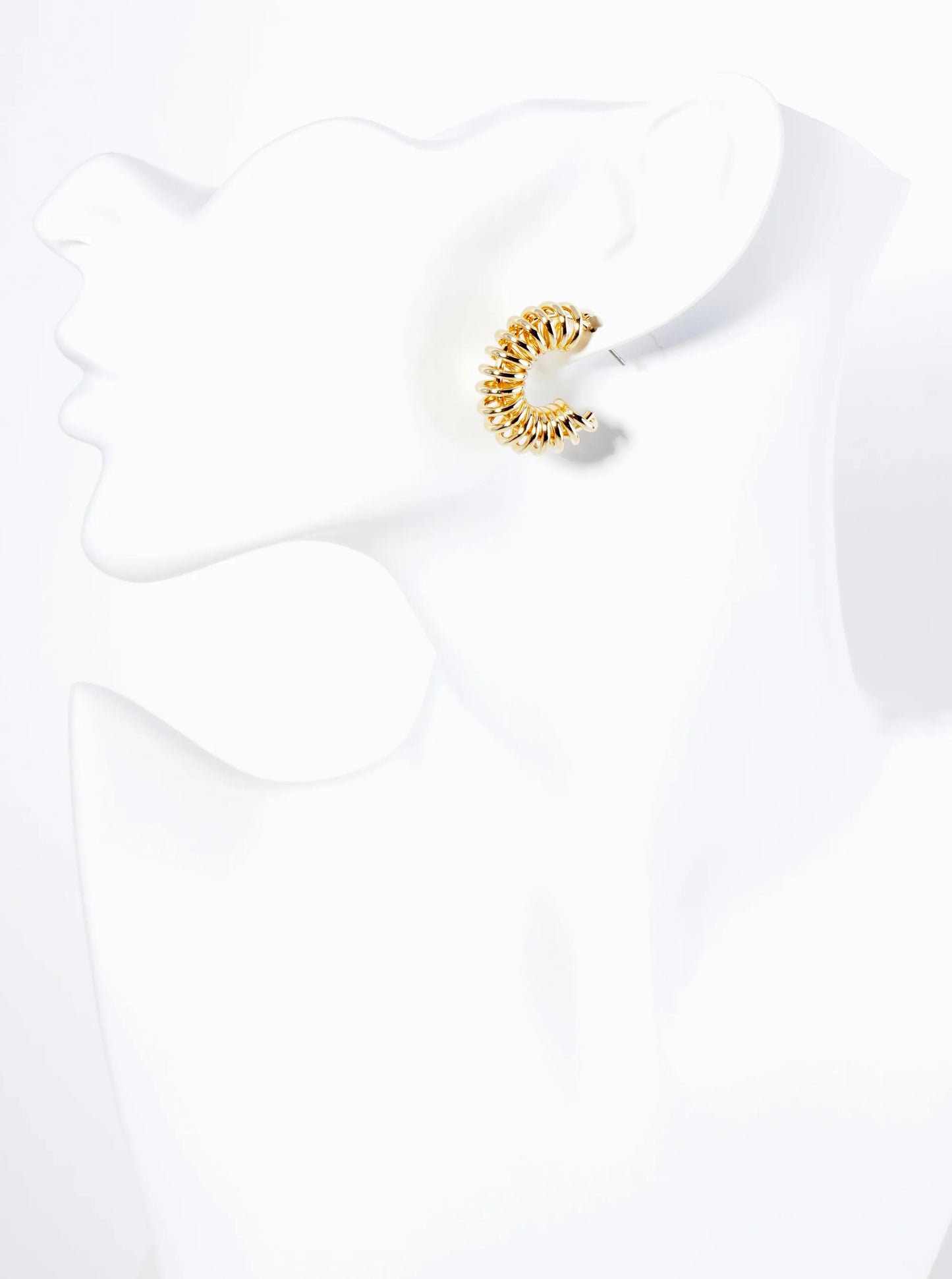 20mm Metal Wire Spiral Hoop Earrings