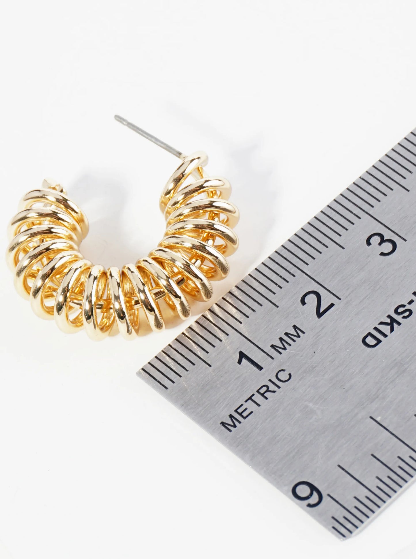 20mm Metal Wire Spiral Hoop Earrings