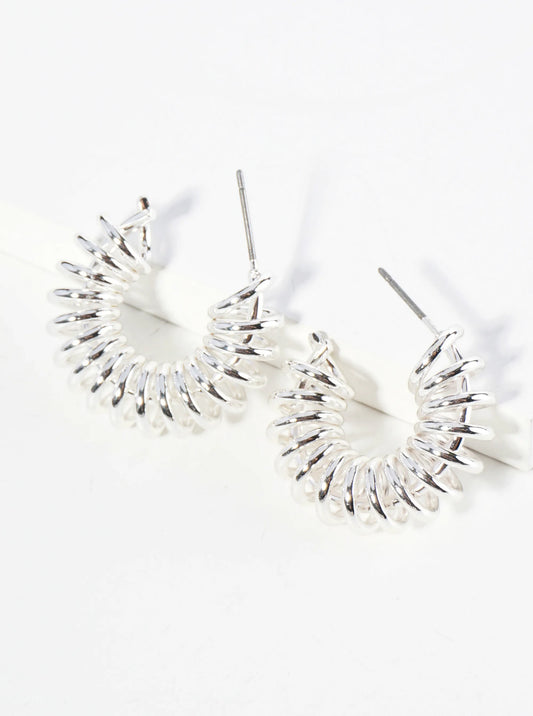 20mm Metal Wire Spiral Hoop Earrings