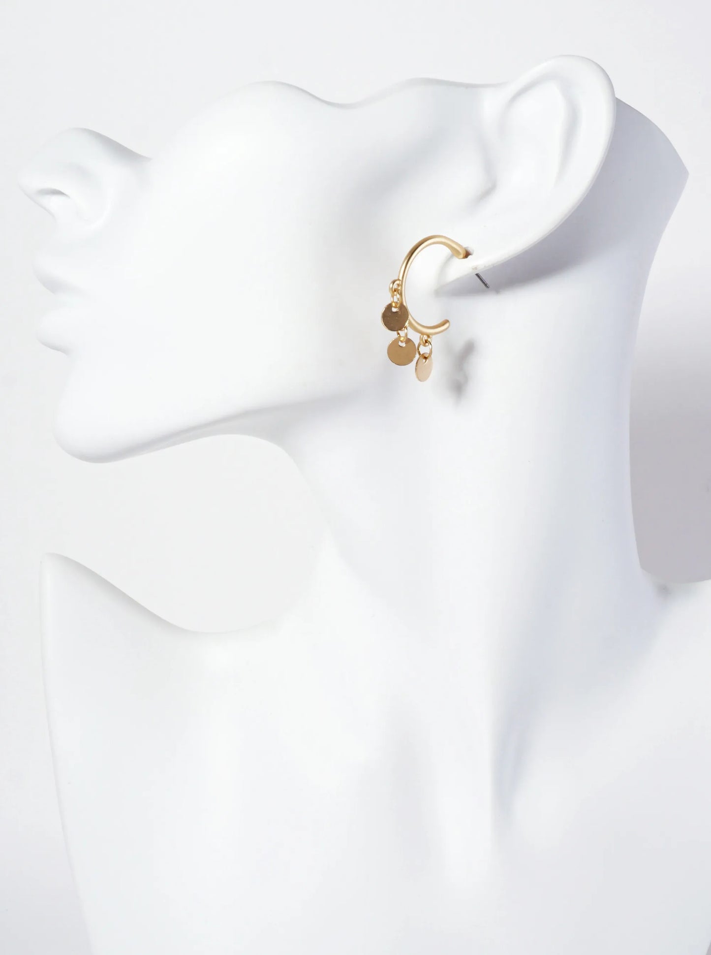 20mm Open Hoop Earrings With Disc Charms