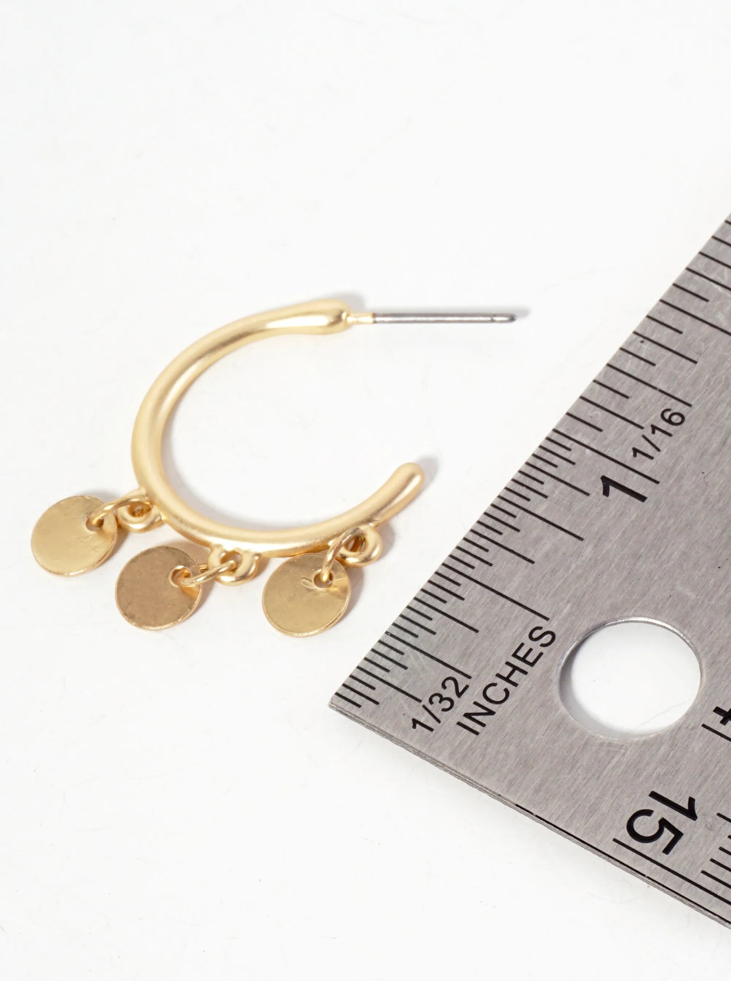 20mm Open Hoop Earrings With Disc Charms