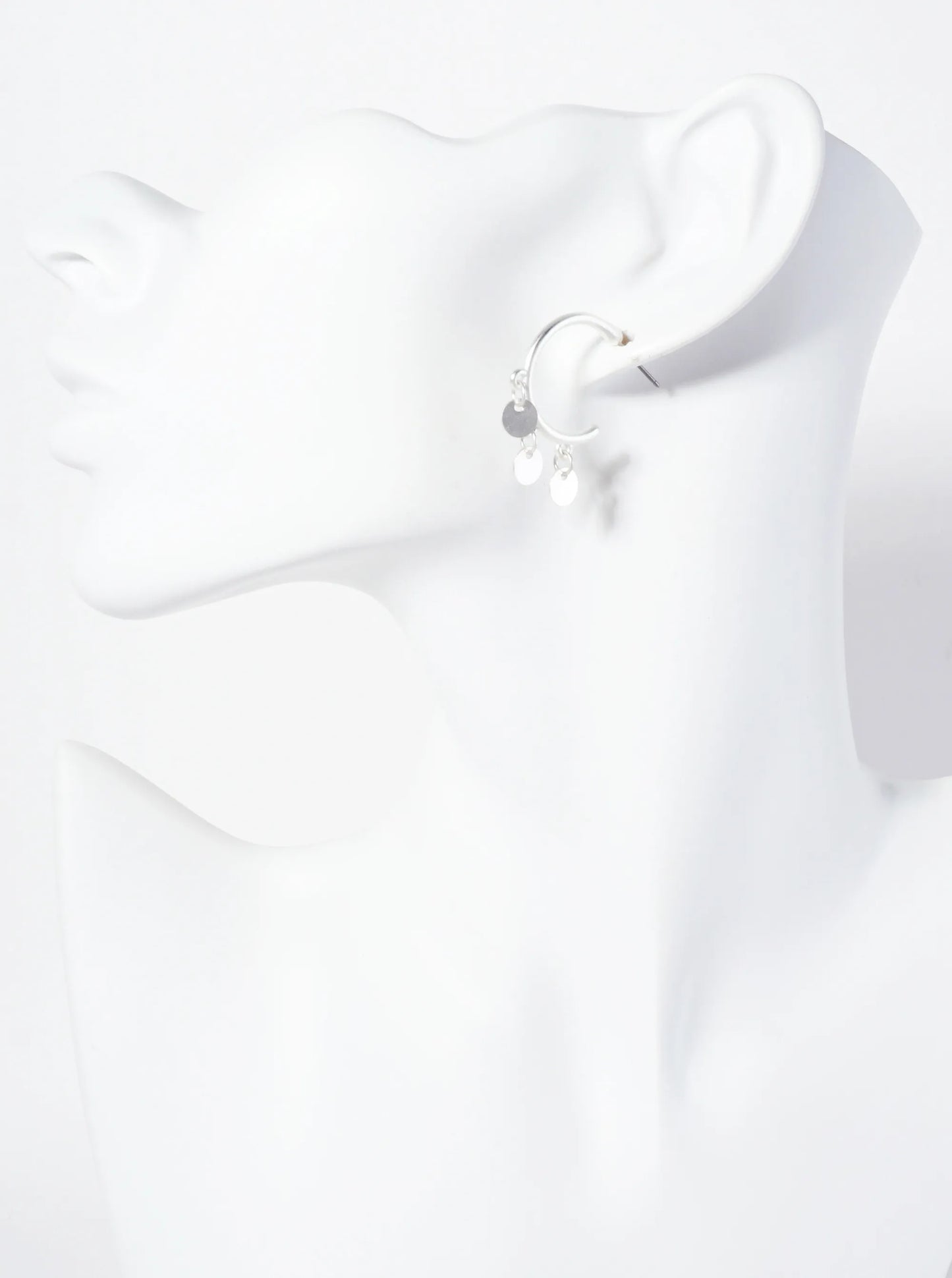 20mm Open Hoop Earrings With Disc Charms
