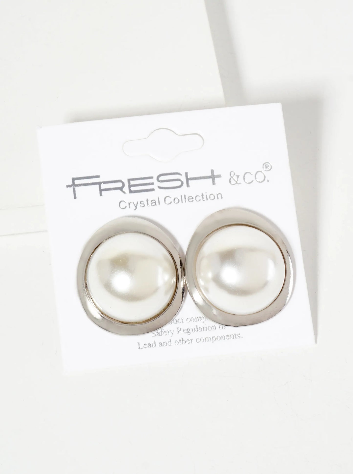 20mm Pearl Button Post Stud Earrings