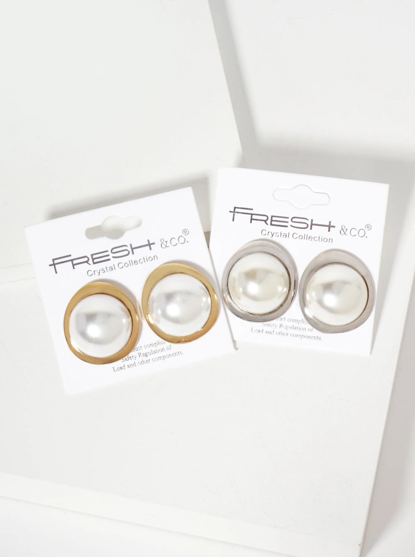 20mm Pearl Button Post Stud Earrings