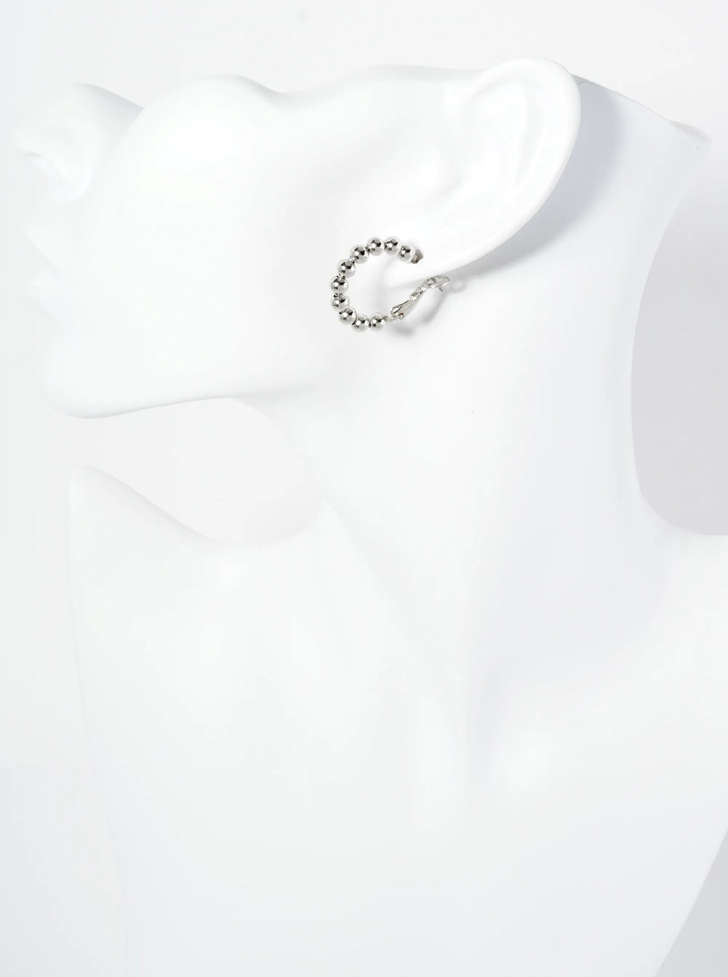 20mm Polished 14K-Gold-Dipped Ball Beaded Latch-Back Hoop Earrings