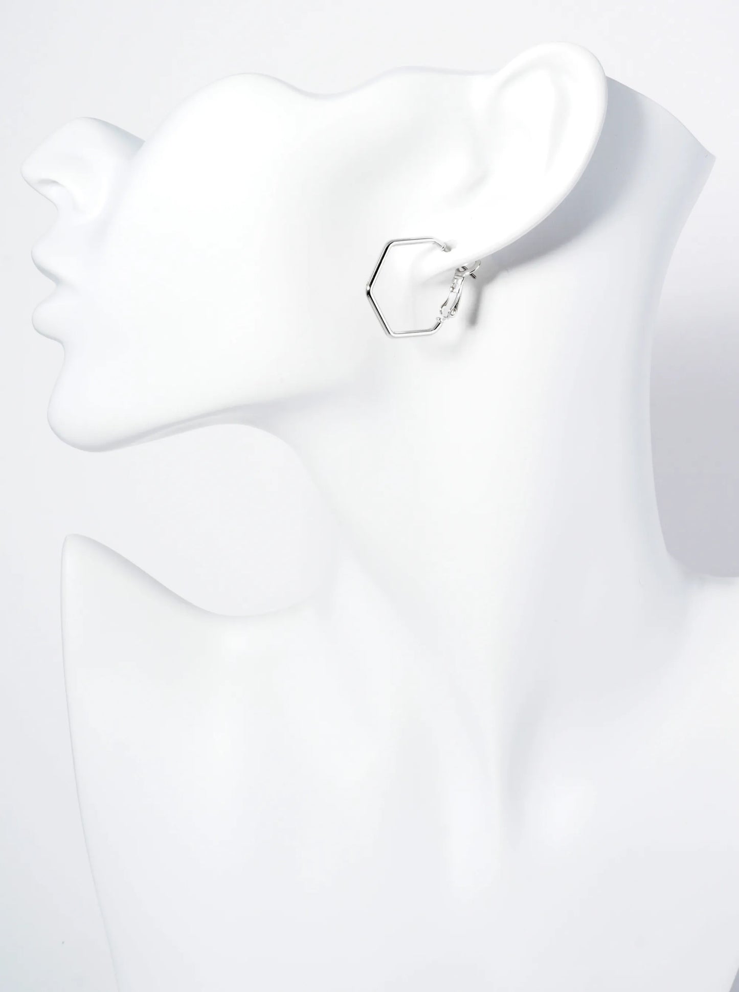 20mm Polished 14K-Gold-Dipped Hexagon Latch Back Hoop Earrings