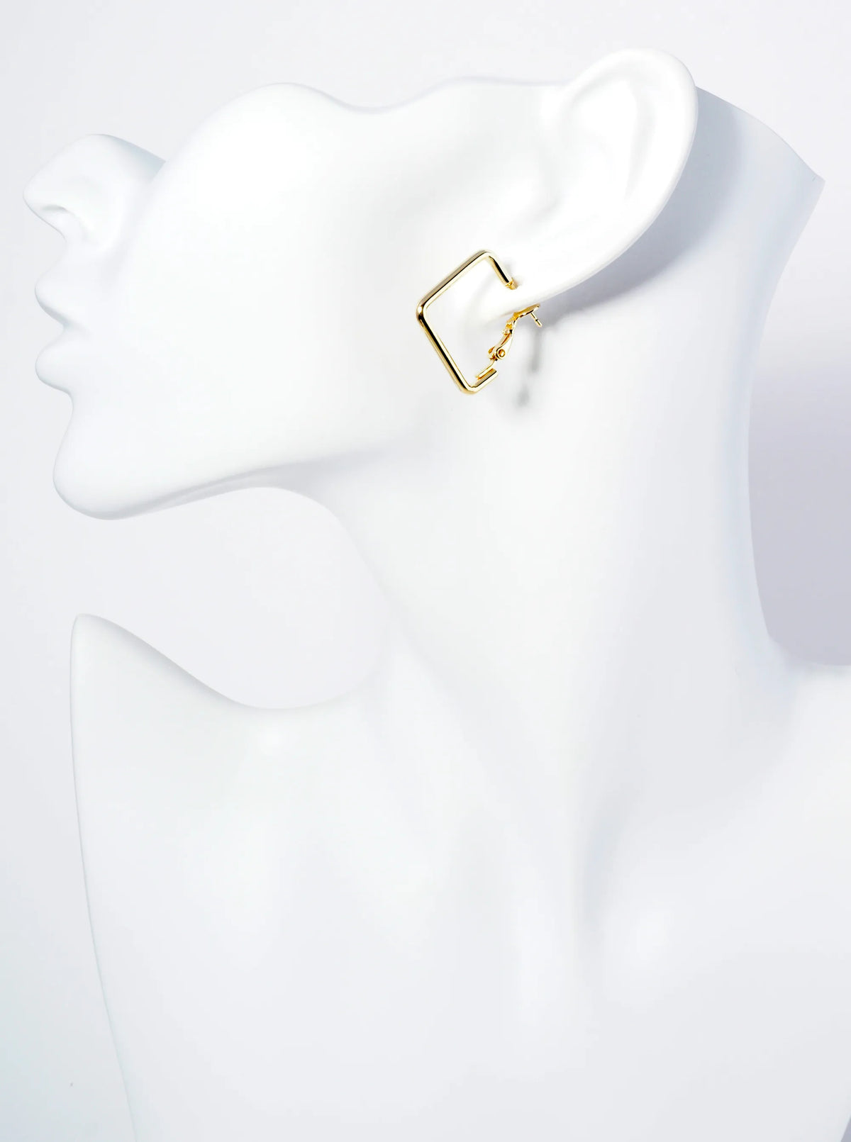 20mm Polished 14K-Gold-Dipped Square Latch Back Hoop Earrings