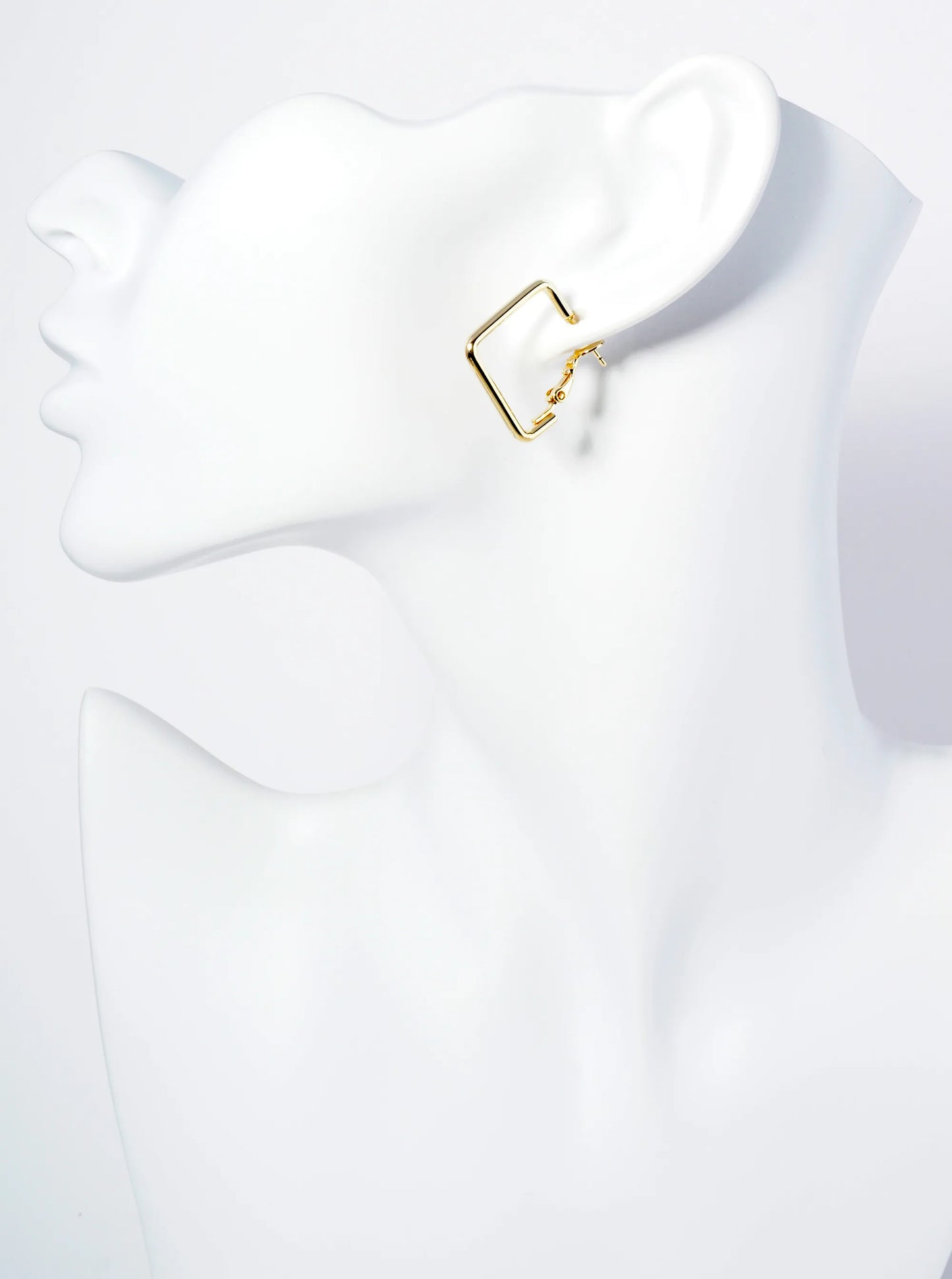 20mm Polished 14K-Gold-Dipped Square Latch Back Hoop Earrings