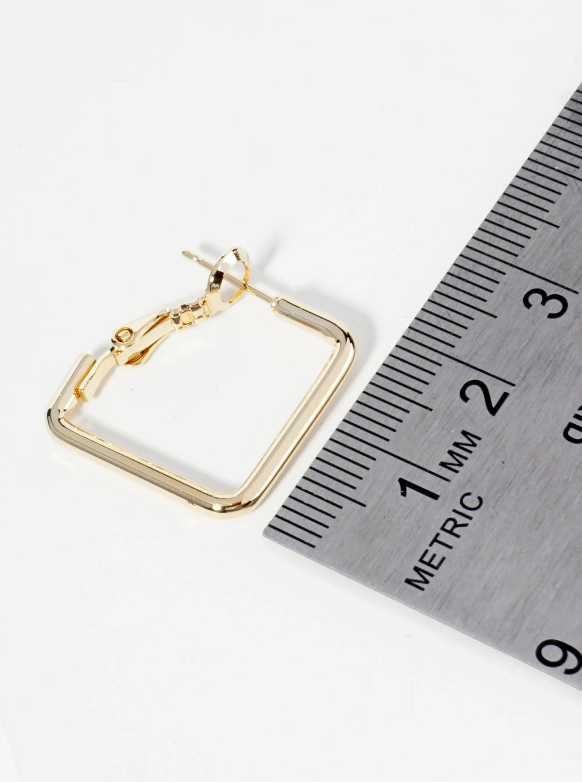 20mm Polished 14K-Gold-Dipped Square Latch Back Hoop Earrings