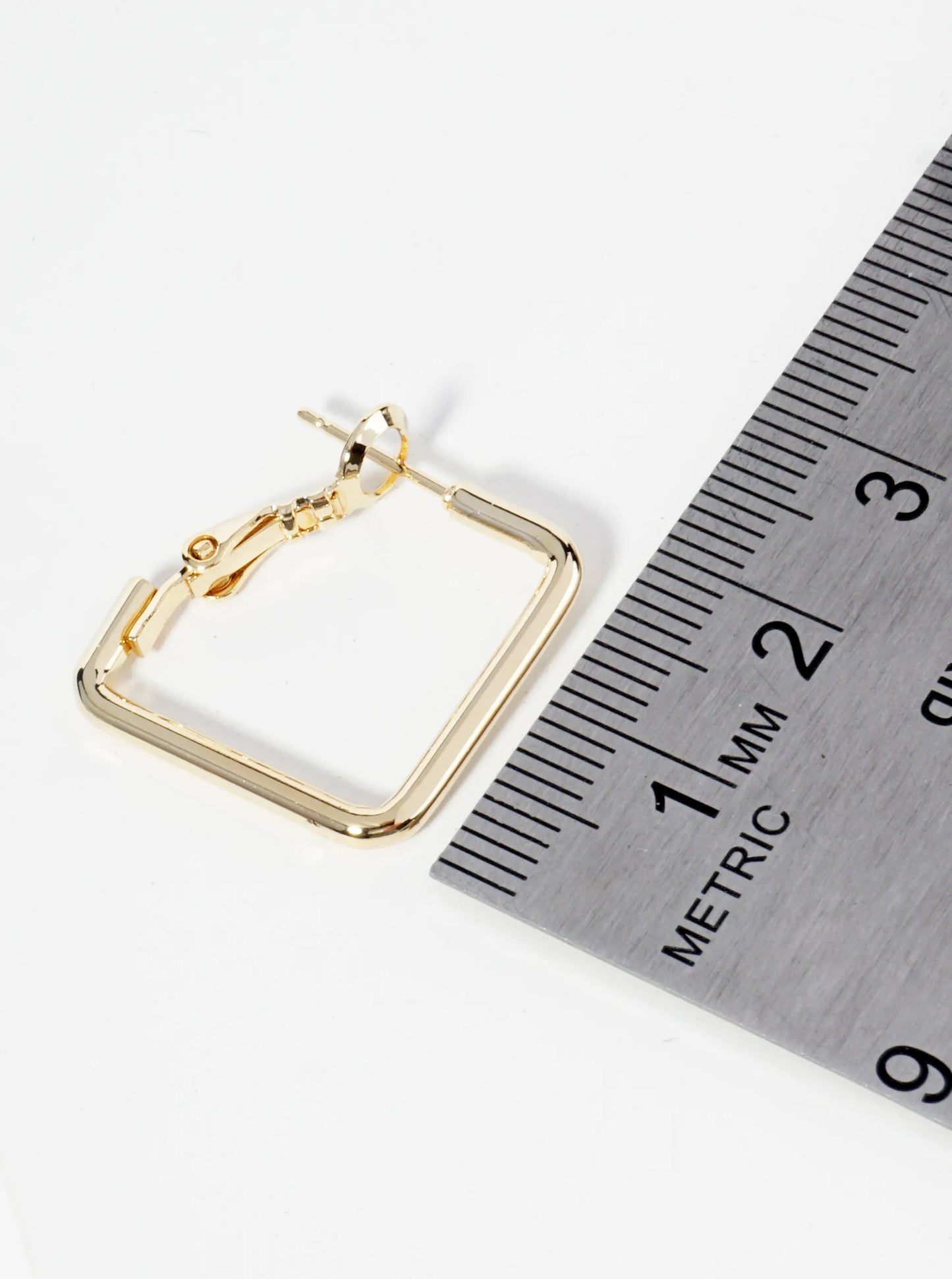 20mm Polished 14K-Gold-Dipped Square Latch Back Hoop Earrings