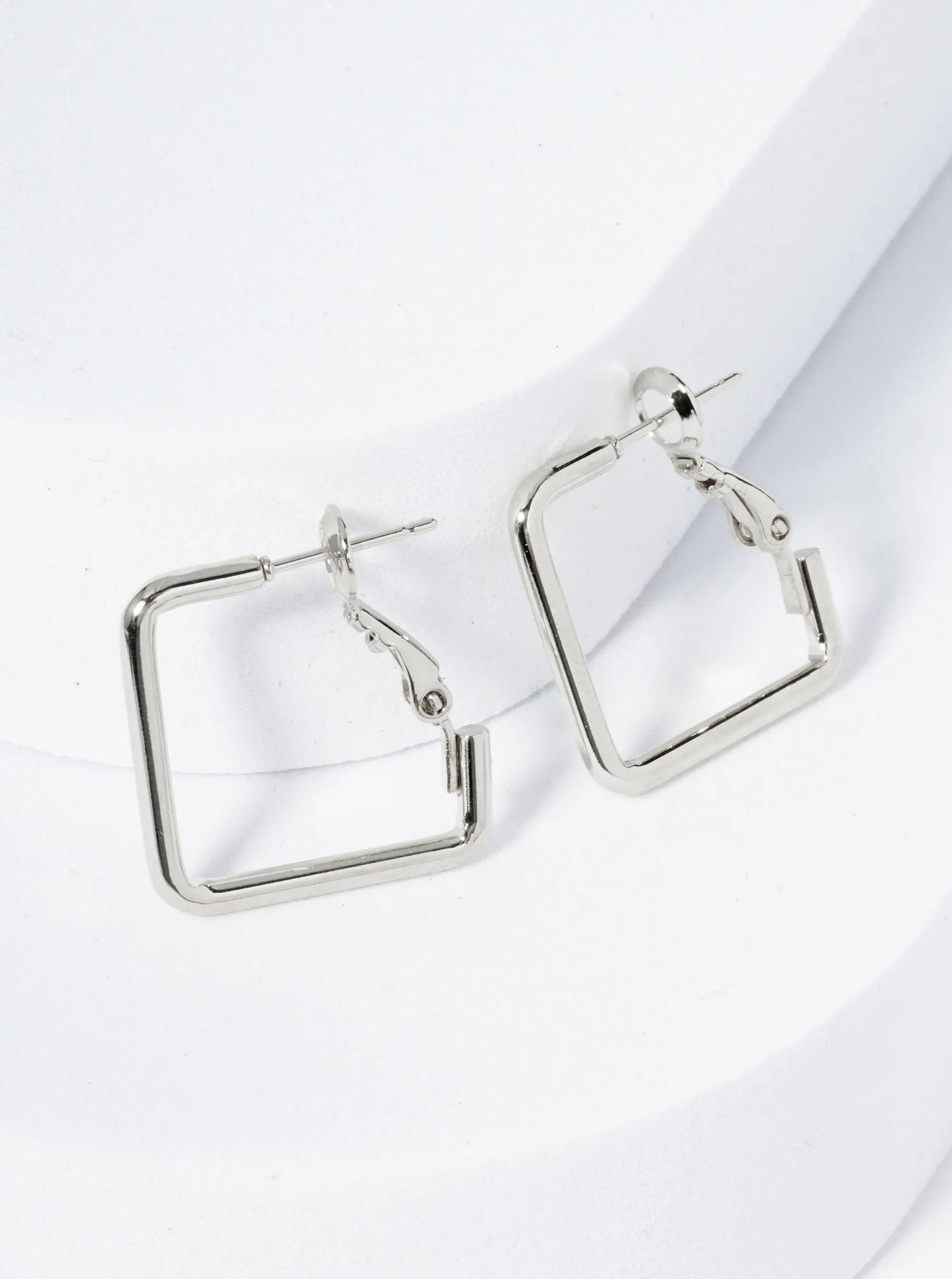 20mm Polished 14K-Gold-Dipped Square Latch Back Hoop Earrings