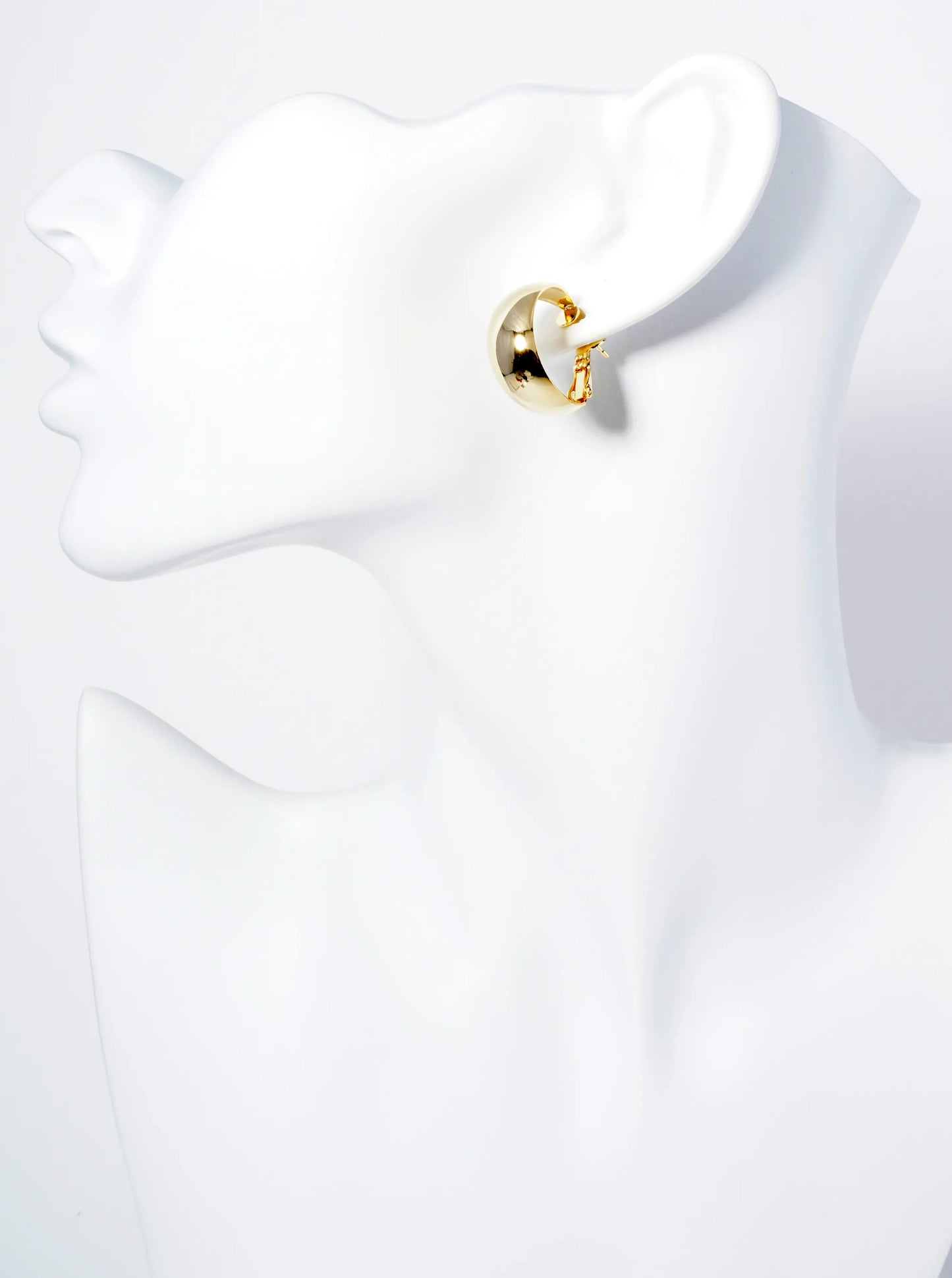 20mm Polished 14K-Gold-Dipped Tapered Latch Back Hoop Earrings