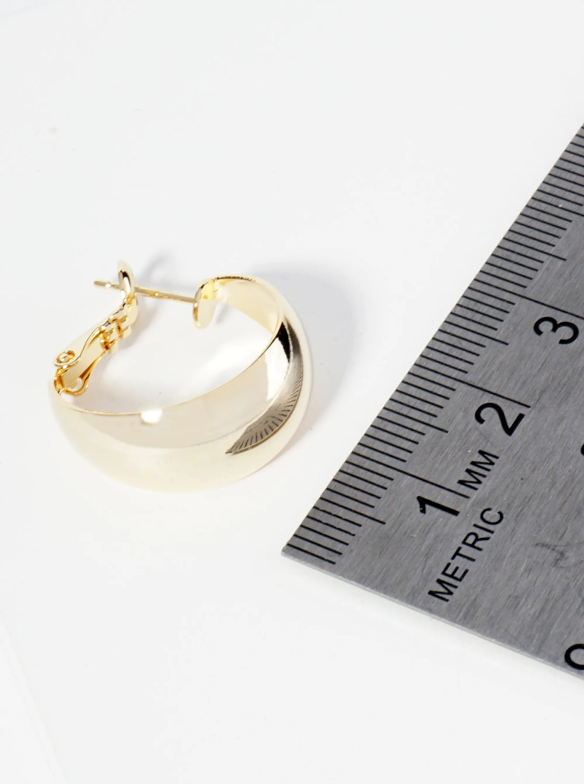 20mm Polished 14K-Gold-Dipped Tapered Latch Back Hoop Earrings