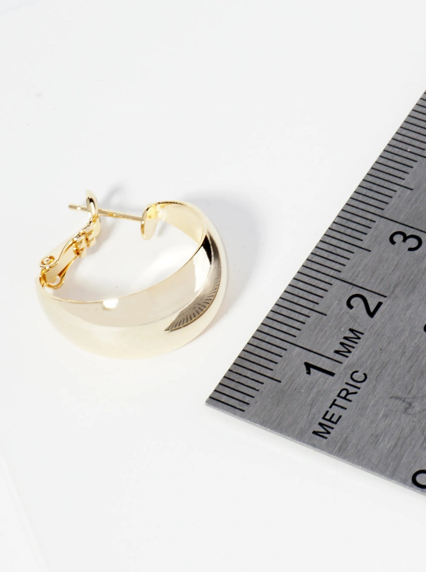 20mm Polished 14K-Gold-Dipped Tapered Latch Back Hoop Earrings