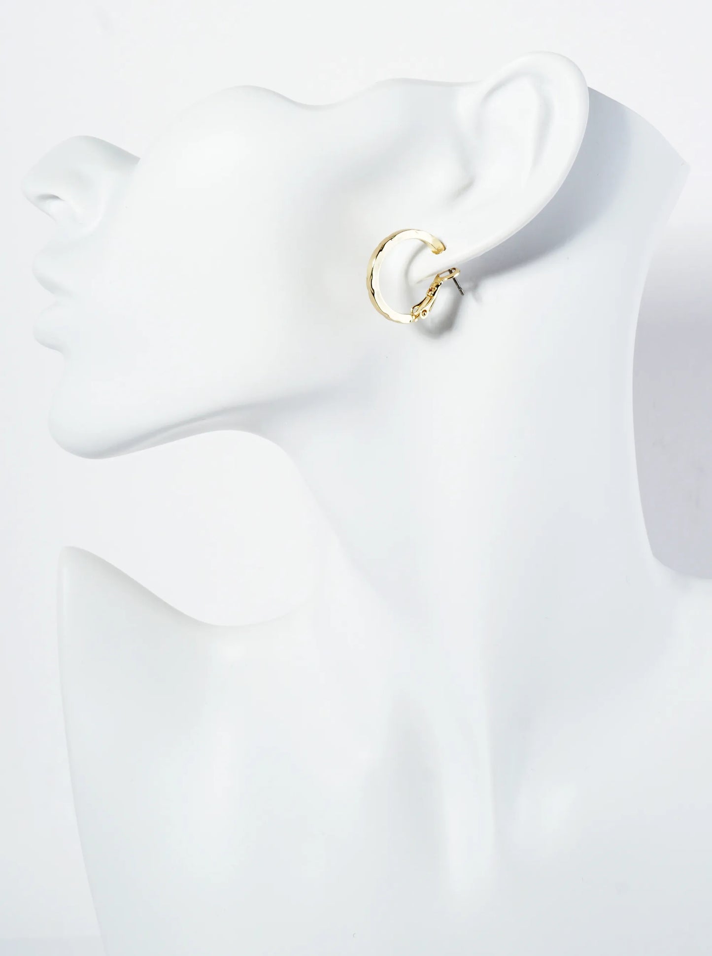 20mm Polished 14K-Gold-Dipped X Pattern Latch-Back Hoop Earrings