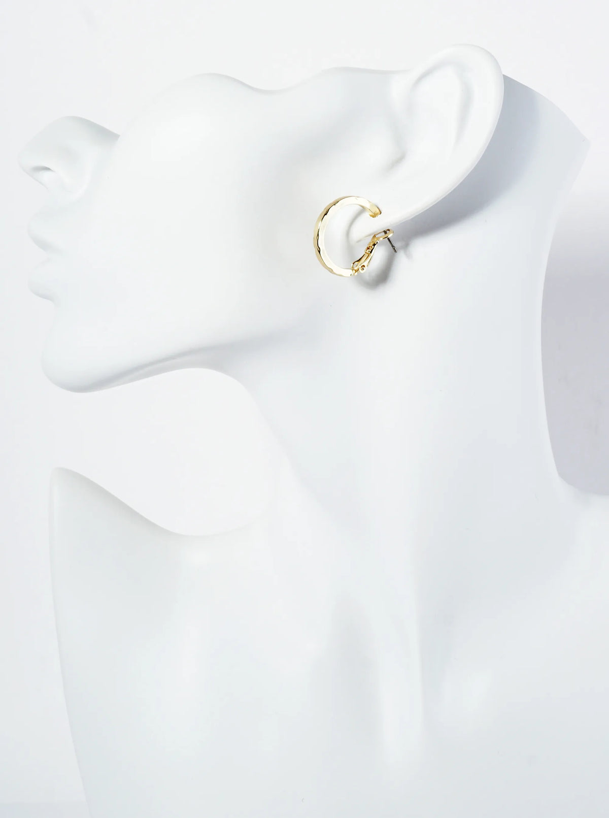 20mm Polished 14K-Gold-Dipped X Pattern Latch-Back Hoop Earrings