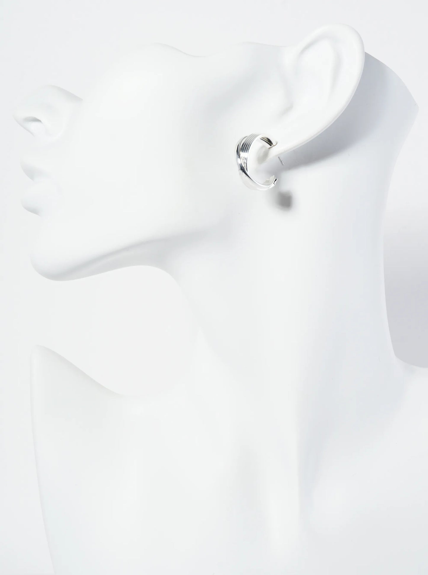 20mm Polished Metal Overlapping Hoop Earrings