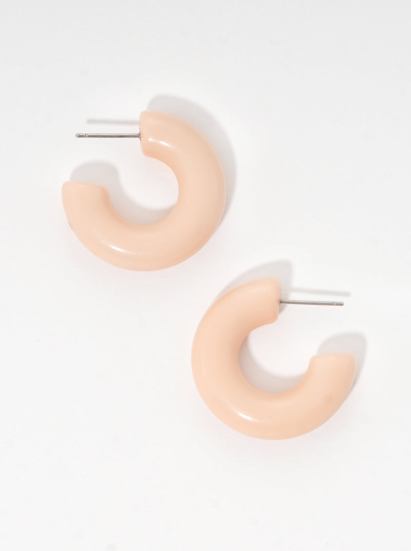 20mm Resin Solid Color Hoop Earrings