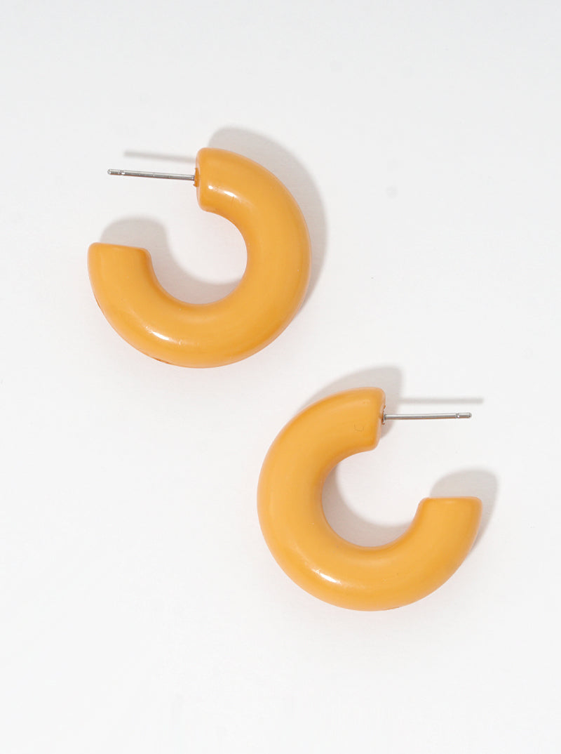 20mm Resin Solid Color Hoop Earrings Daffodil