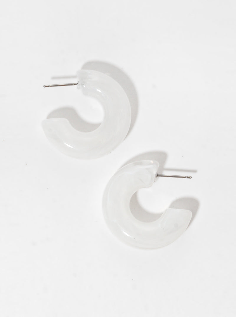 20mm Resin Solid Color Hoop Earrings White