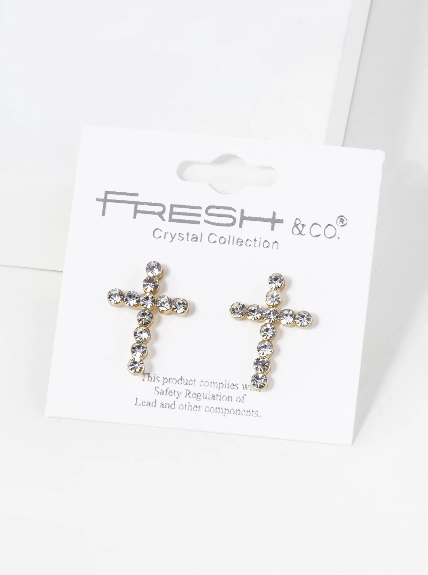 20mm Rhinestone Cross Stud Earrings