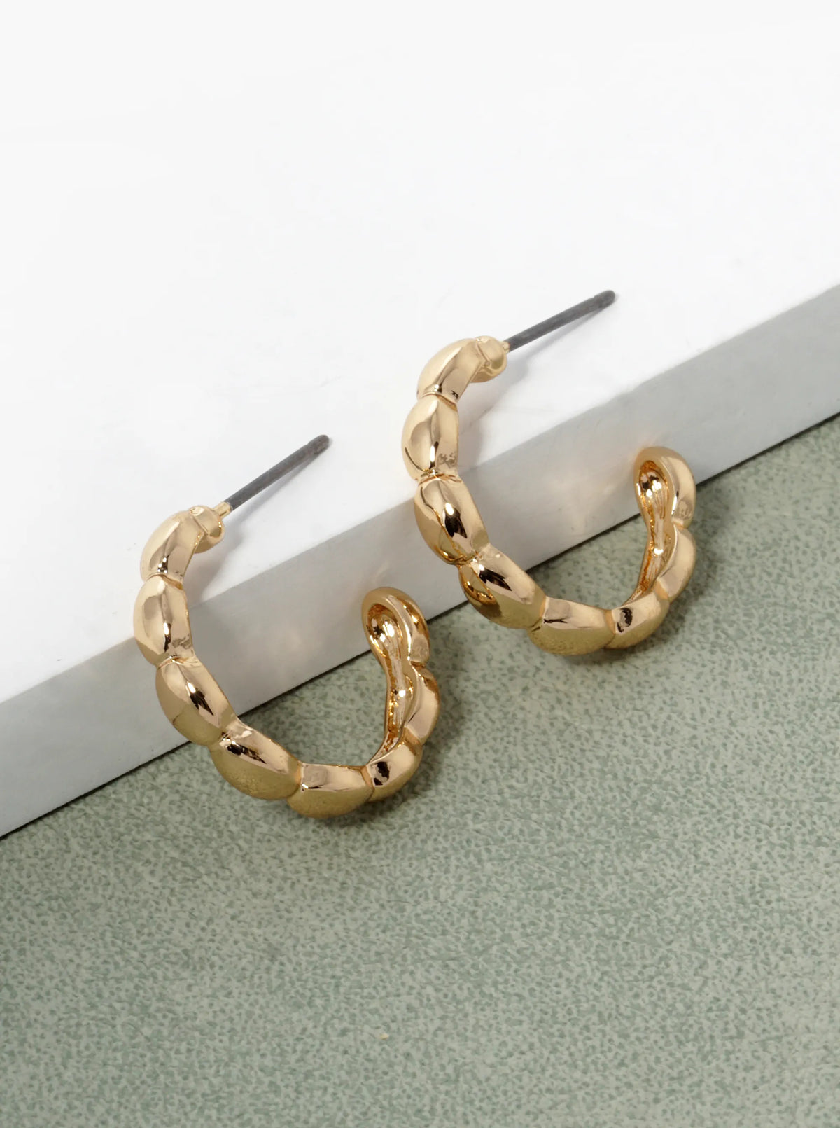 20mm Shiny Ball Hoop Earrings