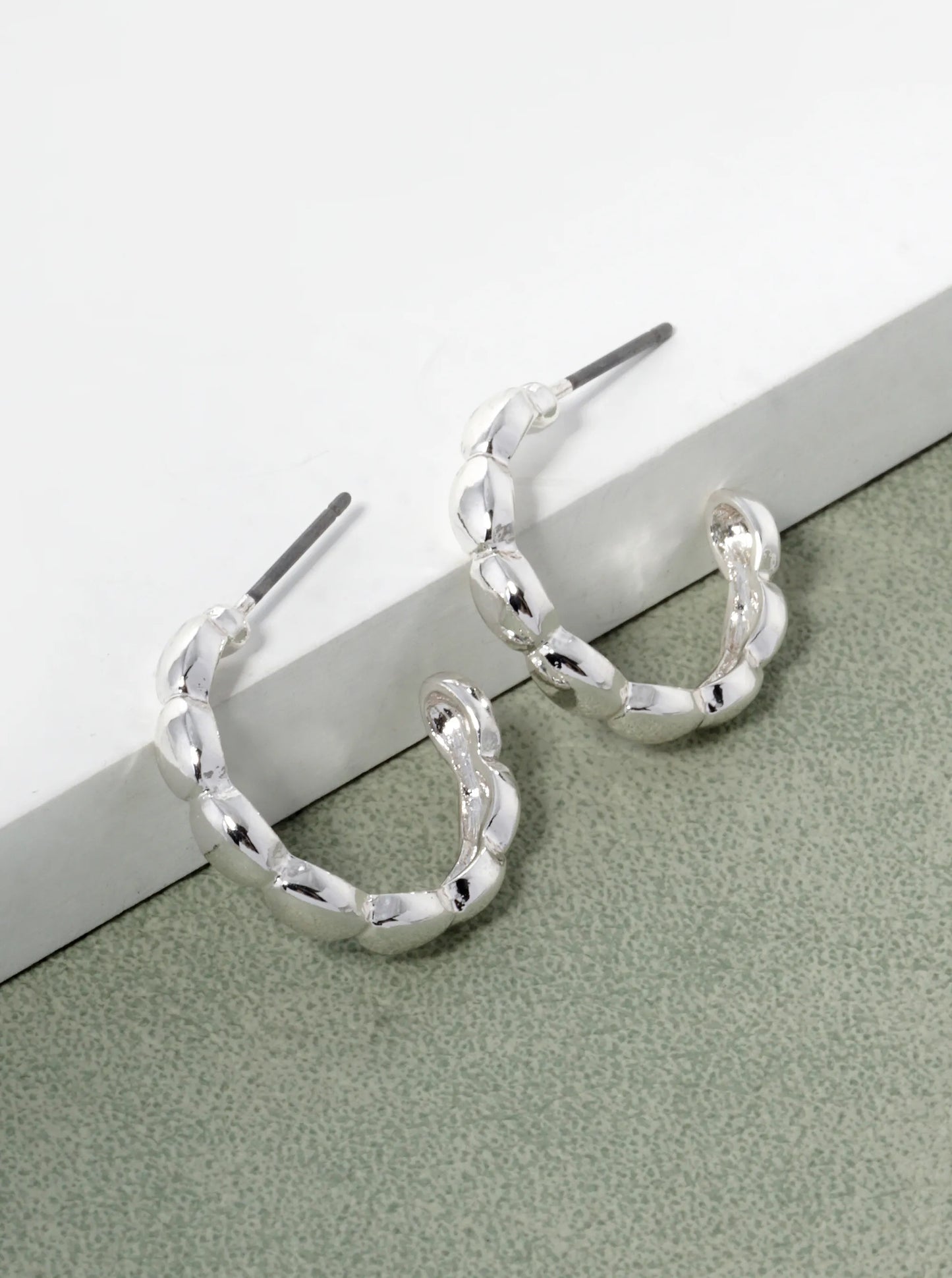 20mm Shiny Ball Hoop Earrings