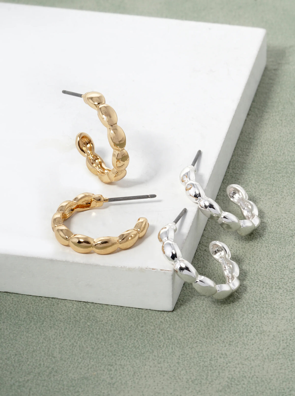 20mm Shiny Ball Hoop Earrings