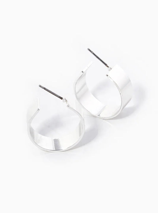 20mm Simple Wide Brass Hoop Earrings