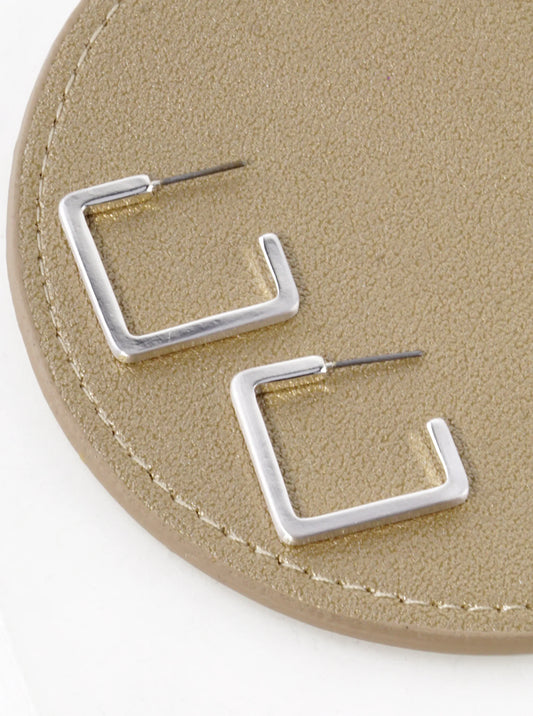 20mm Square Brass Hoop Earrings