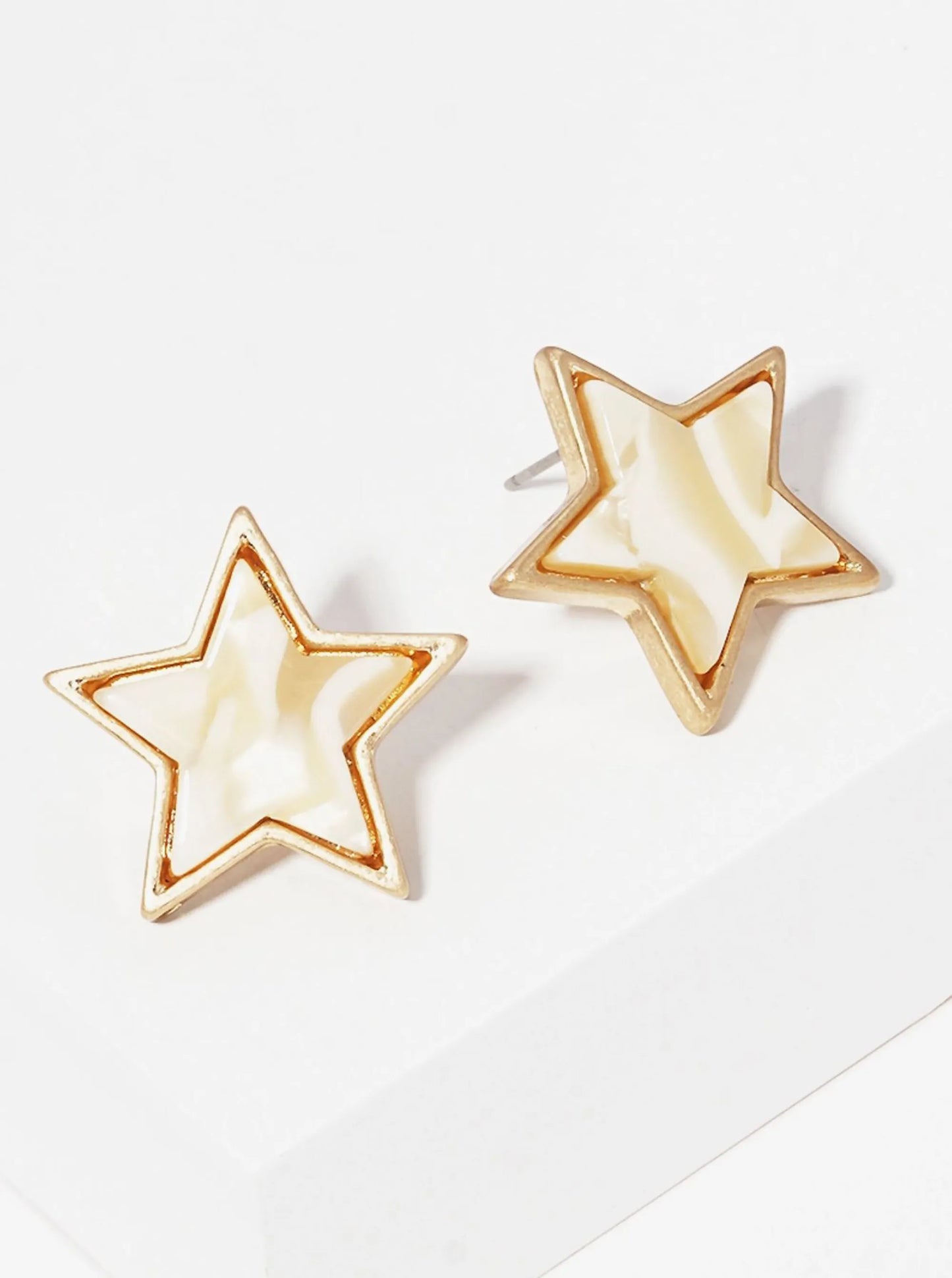 20mm Star-Shaped Acetate Button Stud Earrings