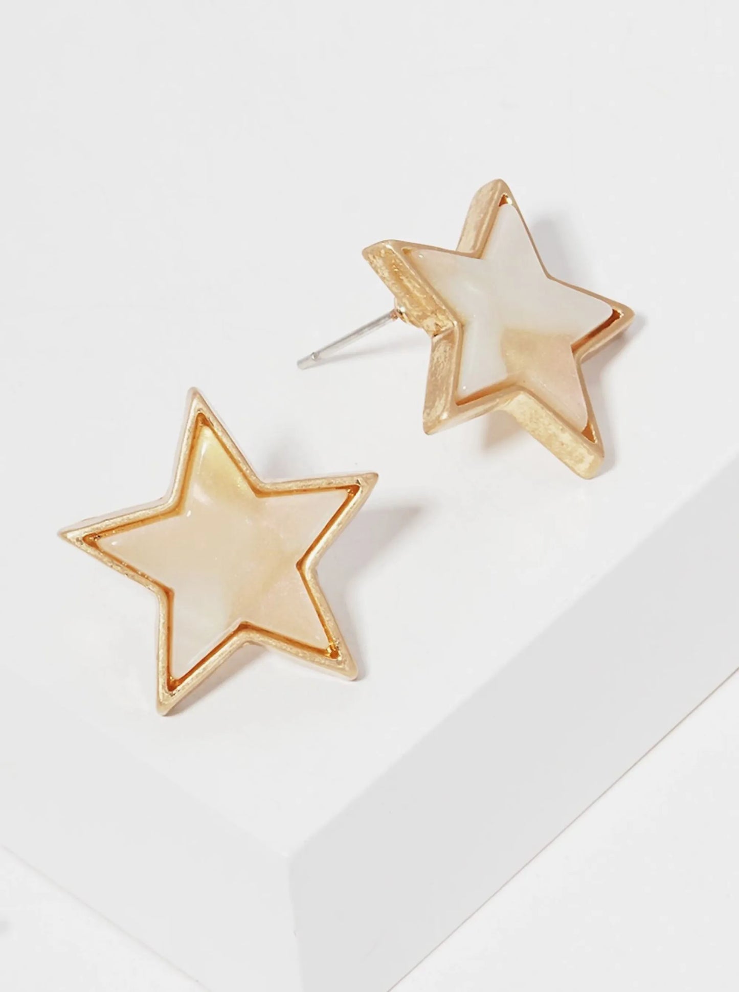 20mm Star-Shaped Acetate Button Stud Earrings