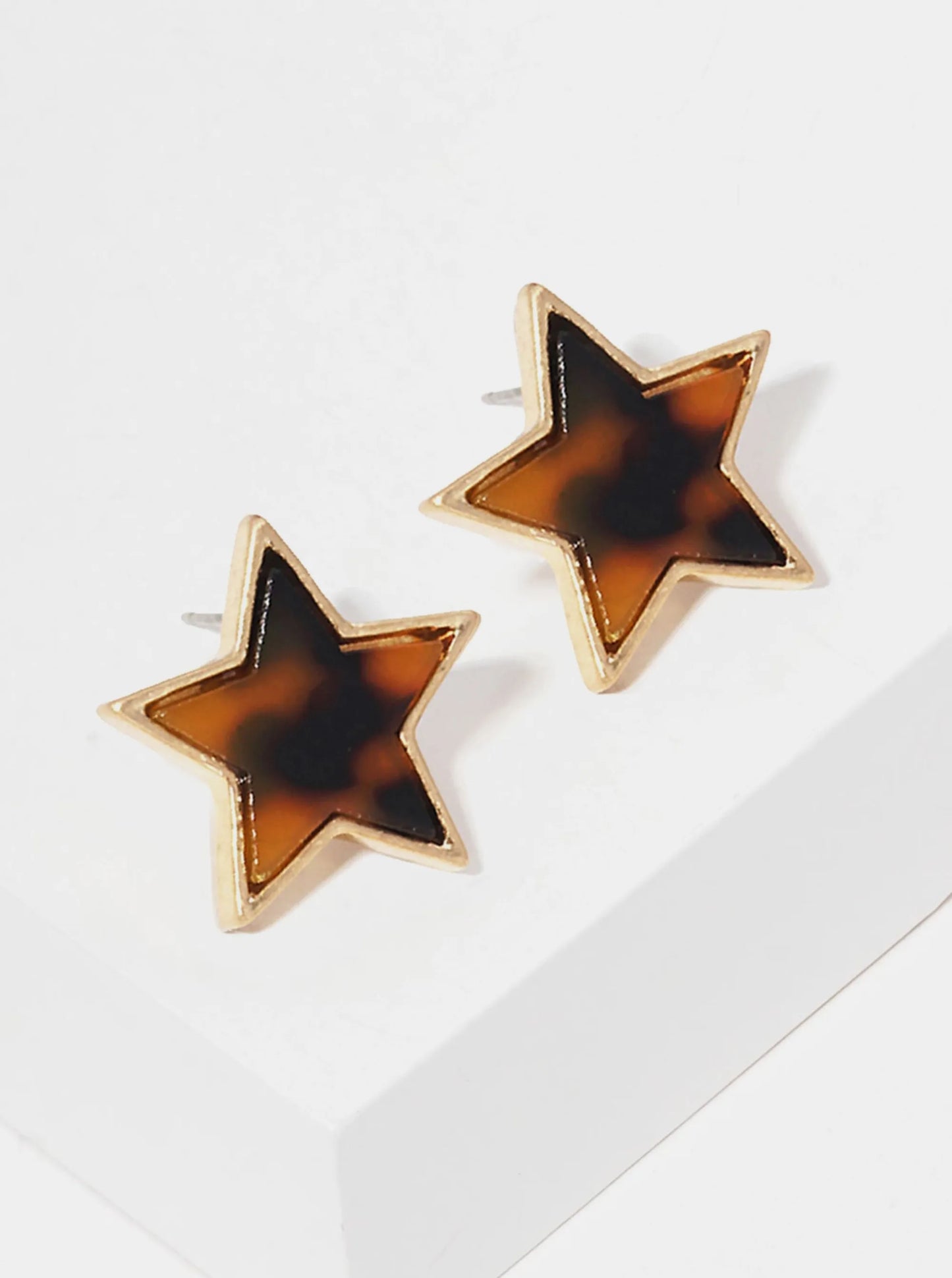 20mm Star-Shaped Acetate Button Stud Earrings