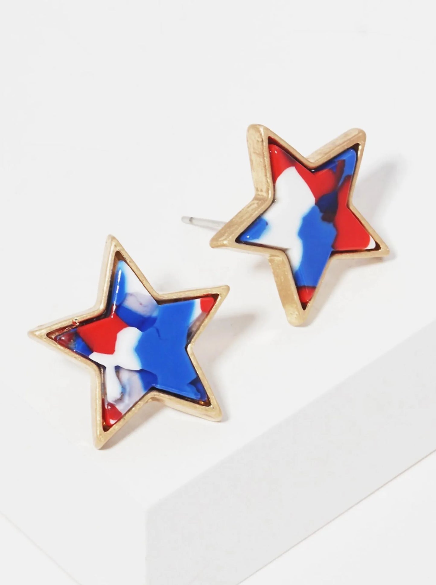 20mm Star-Shaped Acetate Button Stud Earrings