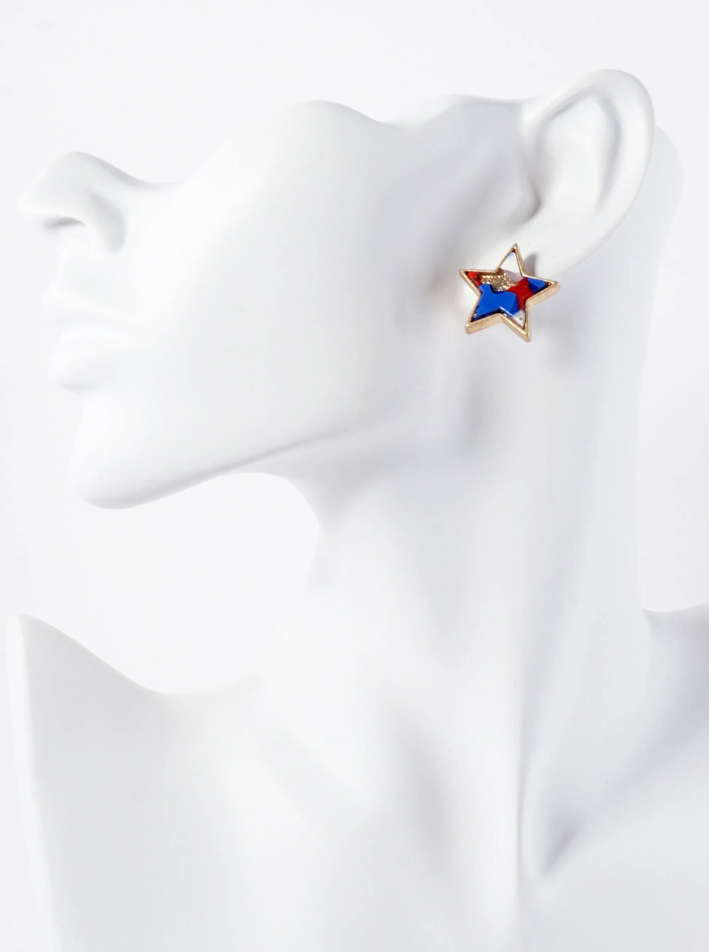 20mm Star-Shaped Acetate Button Stud Earrings