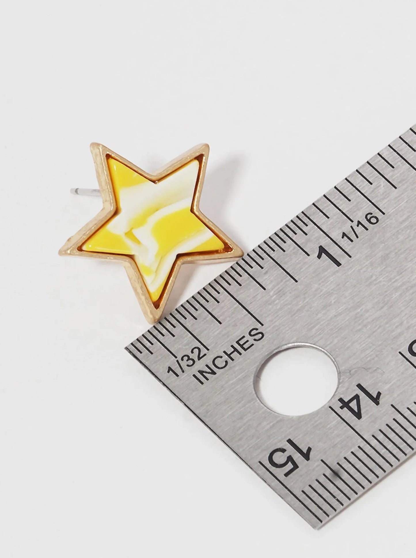 20mm Star-Shaped Acetate Button Stud Earrings