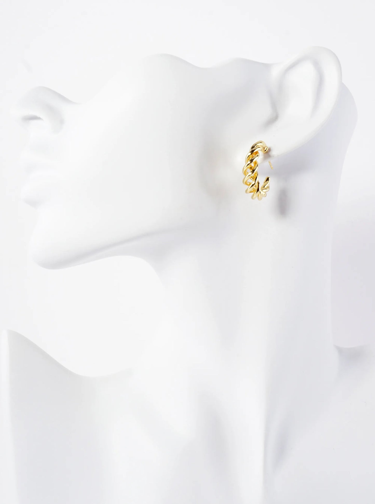 20mm Tapered Twist Wire 14K-Gold-Dipped Brass Hoop Earrings