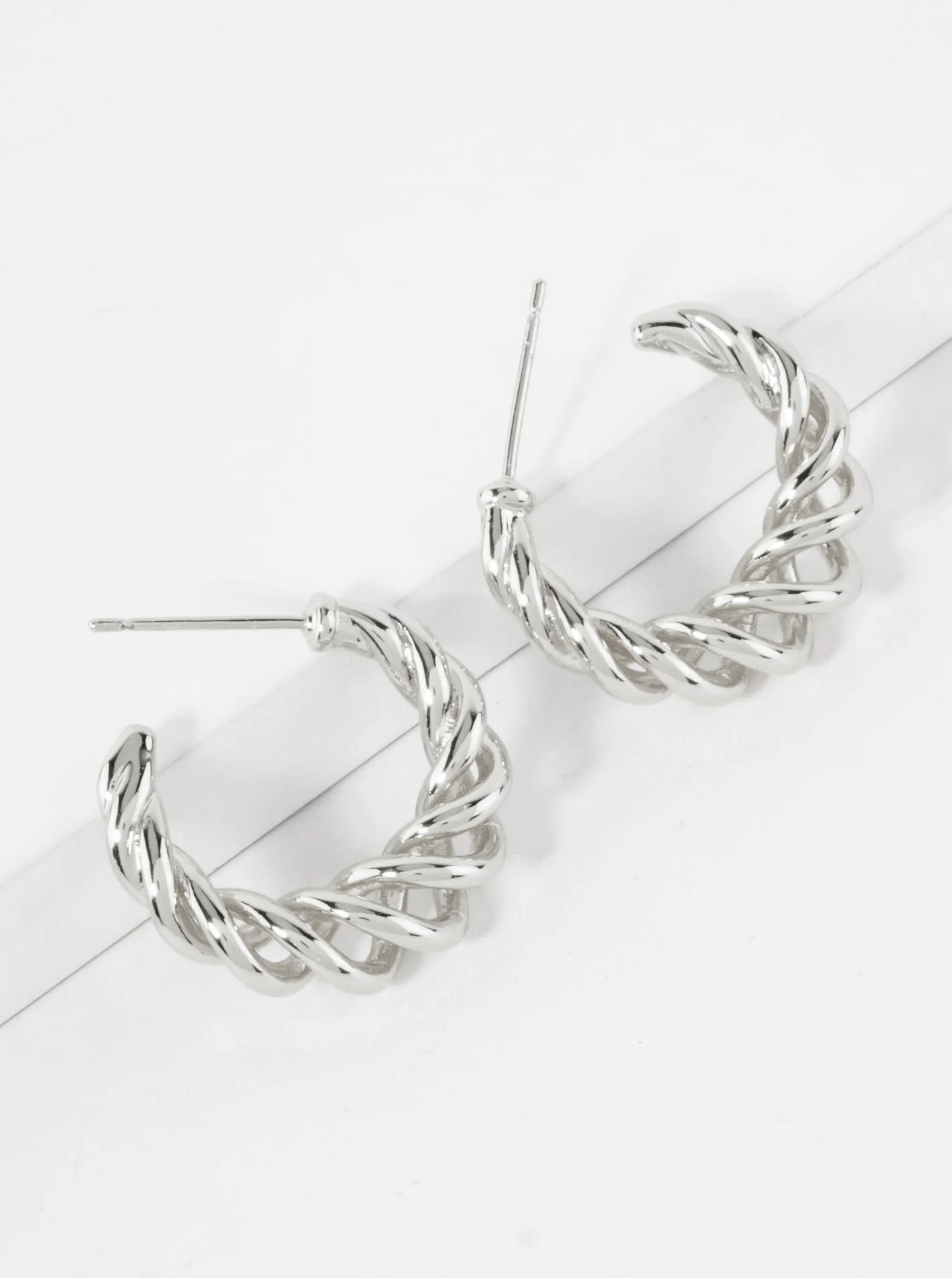 20mm Tapered Twist Wire 14K-Gold-Dipped Brass Hoop Earrings