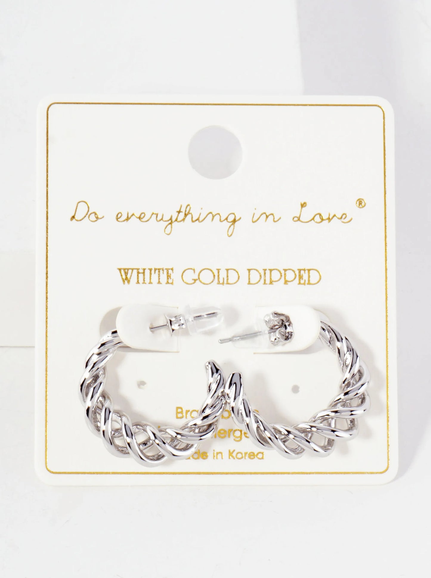 20mm Tapered Twist Wire 14K-Gold-Dipped Brass Hoop Earrings