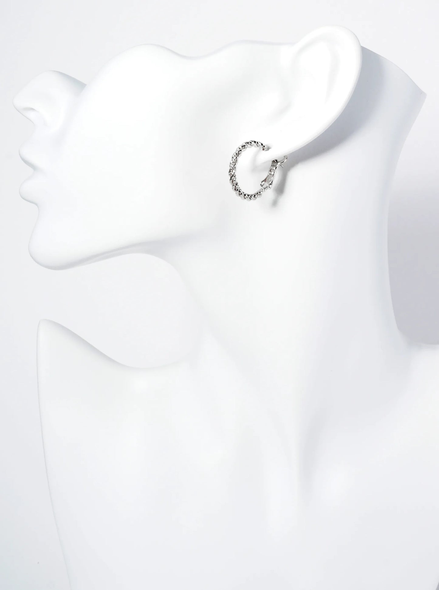 20mm Textured 14K-Gold-Dipped Rope Latch Back Hoop Earrings