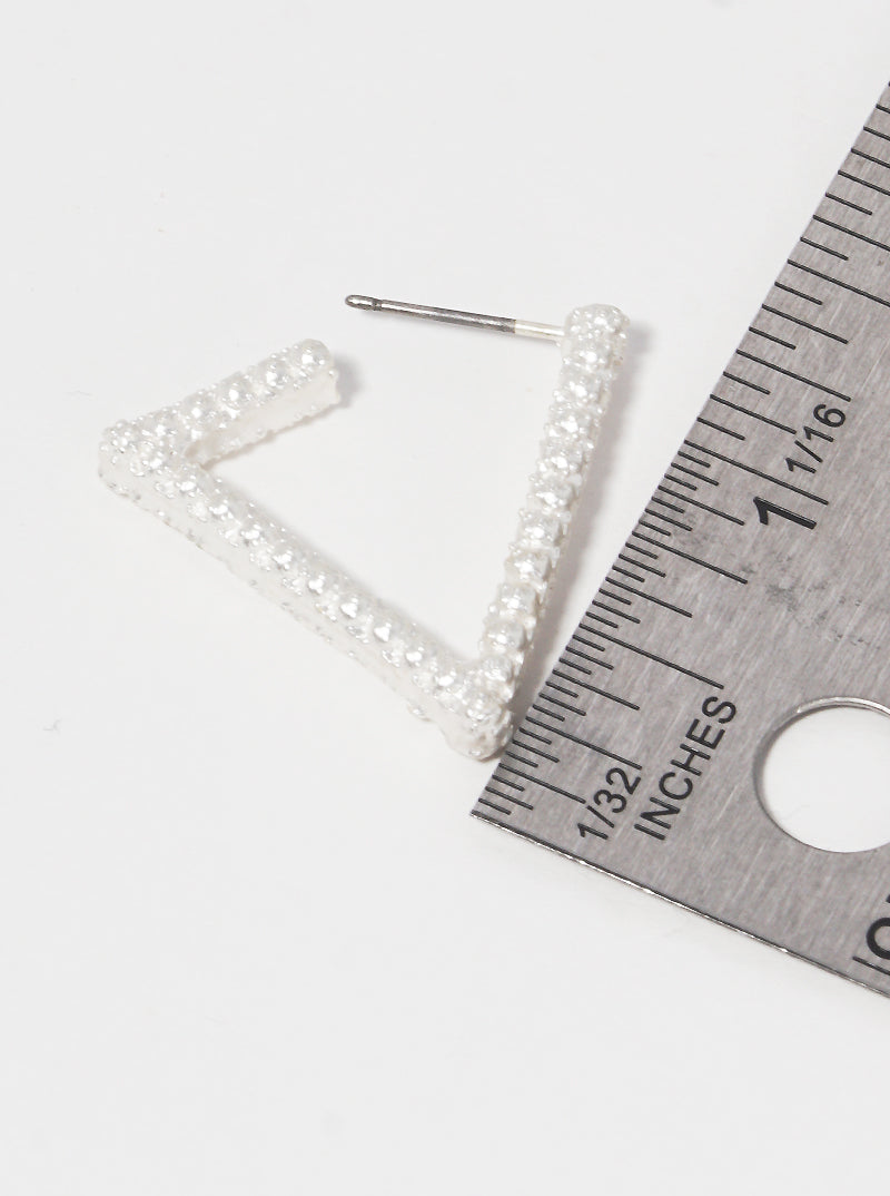 20mm Textured Metal Triangle Hoop Earrings